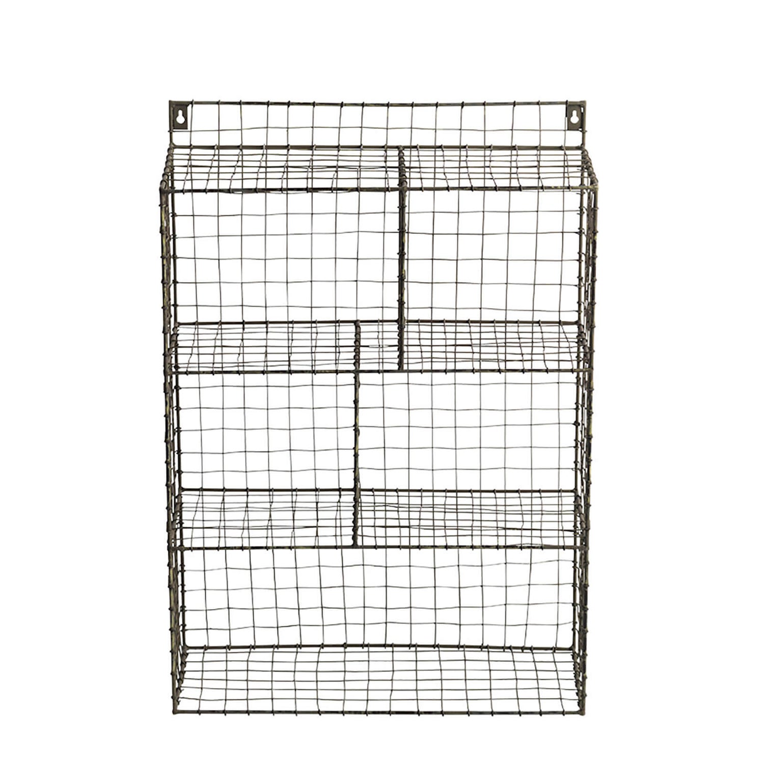 Nkuku Locker Room Shelf - Distressed Grey - 66 x 46 x 18cm