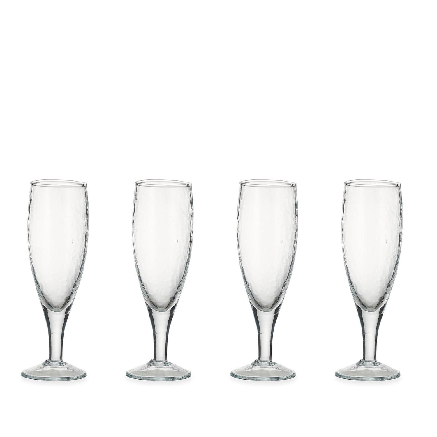 Nkuku Yala Hammered Champagne Glass - Set of 4