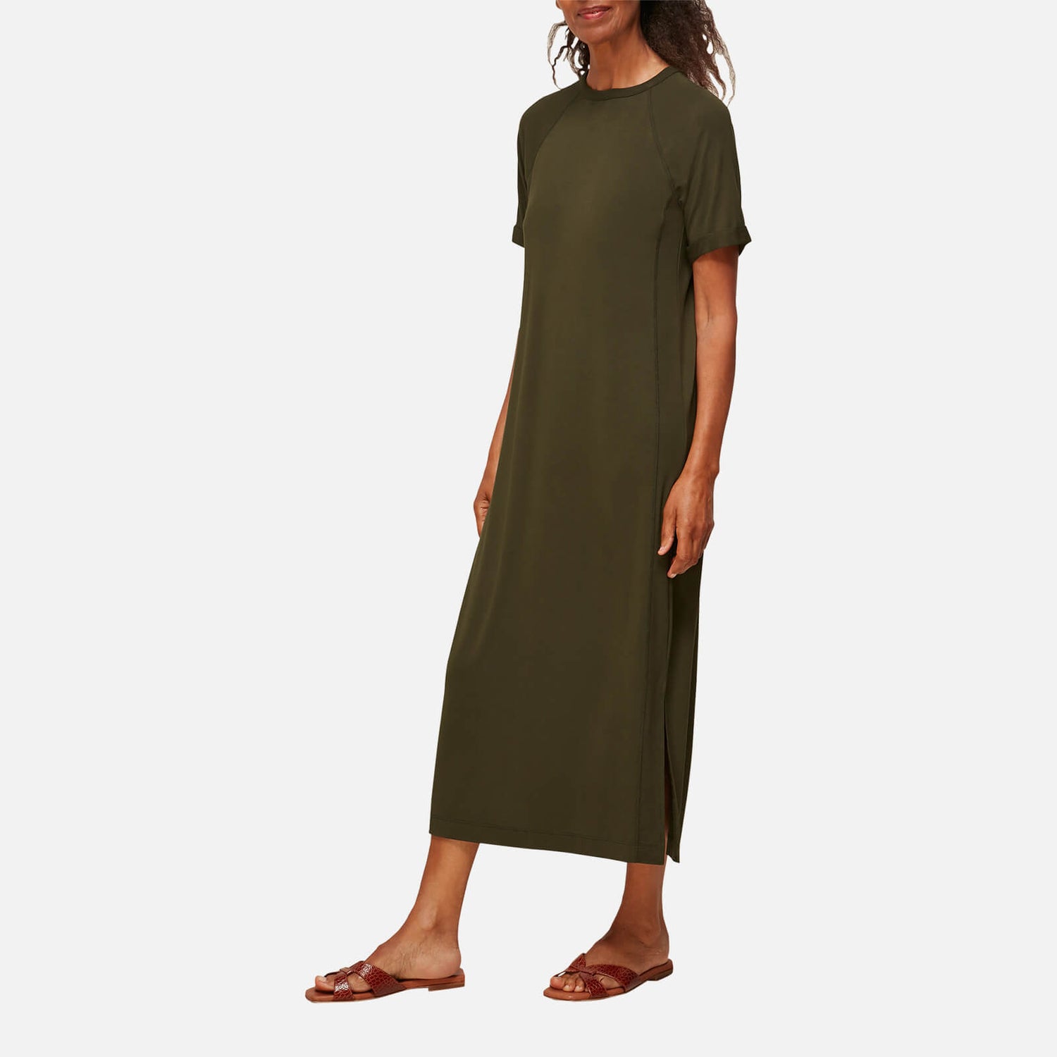 Whistles Women's Jersey Longline Dress - Khaki