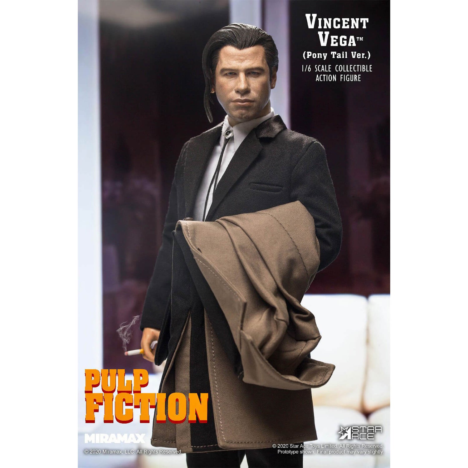 Star Ace Pulp Fiction My Favourite Movie Actiefiguur 1/6 Vincent Vega 2.0 (Paardestaart) 30 cm