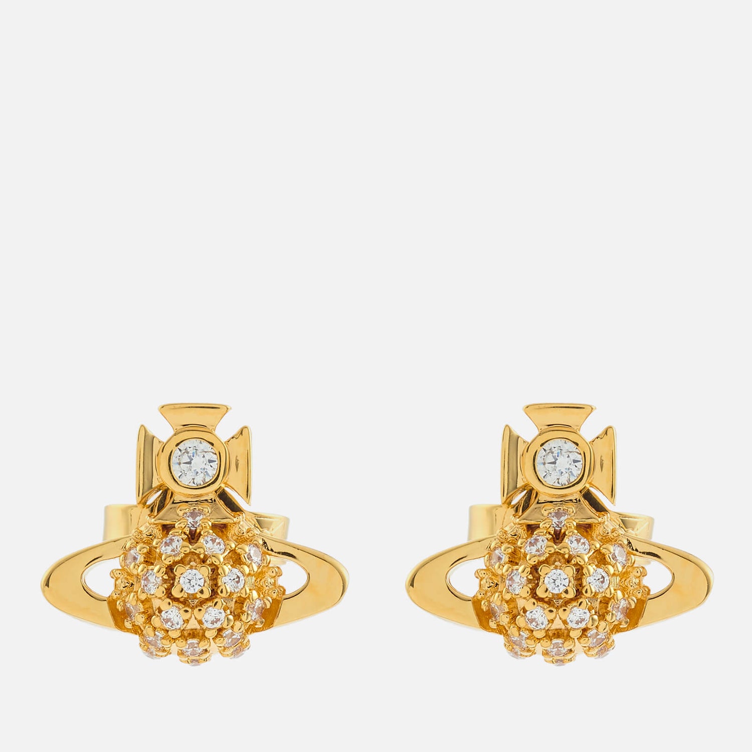 Vivienne Westwood Women's Donna Bas Relief Earrings - Gold White CZ
