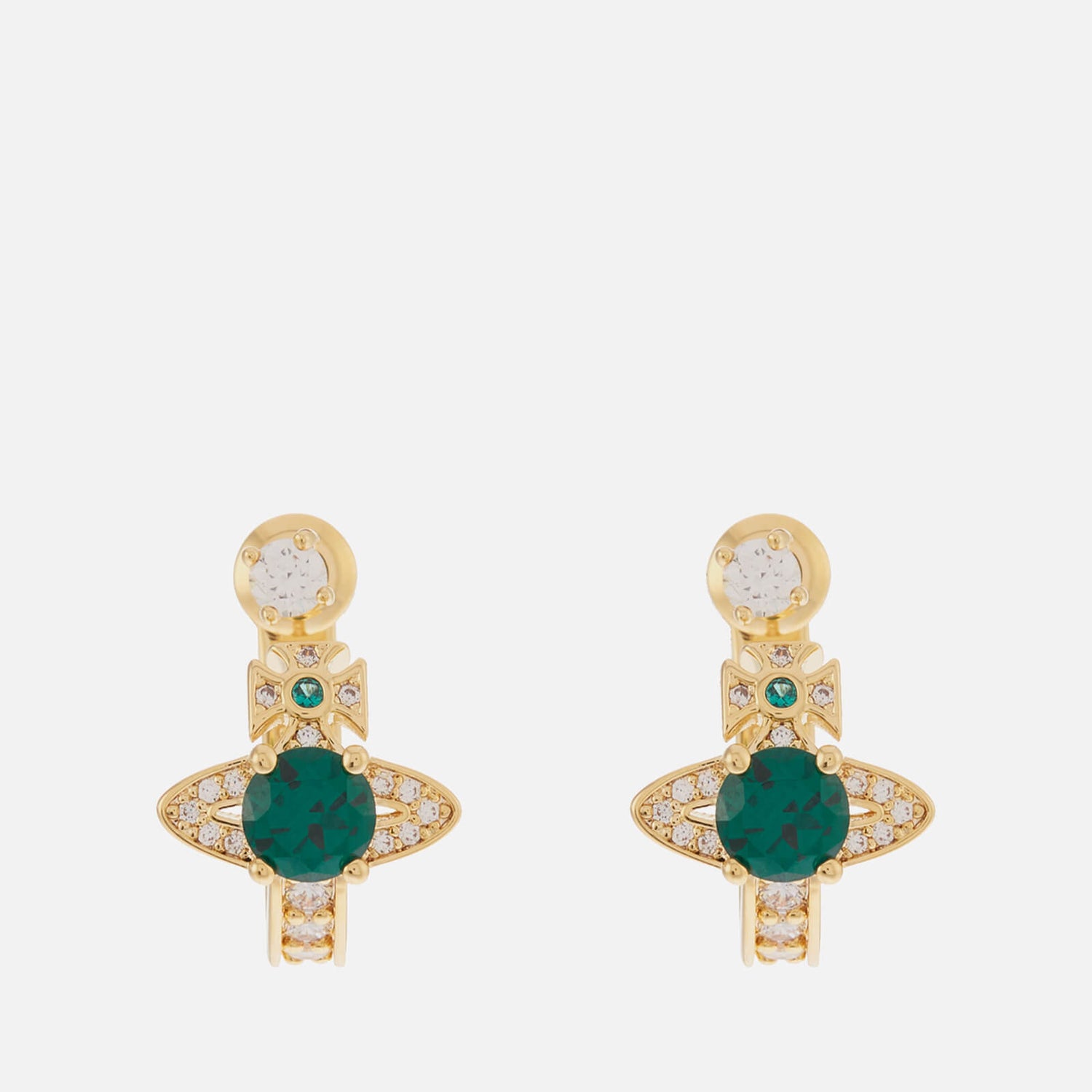 Vivienne Westwood Women's Maitena Earrings - Gold White CZ Emerald CZ