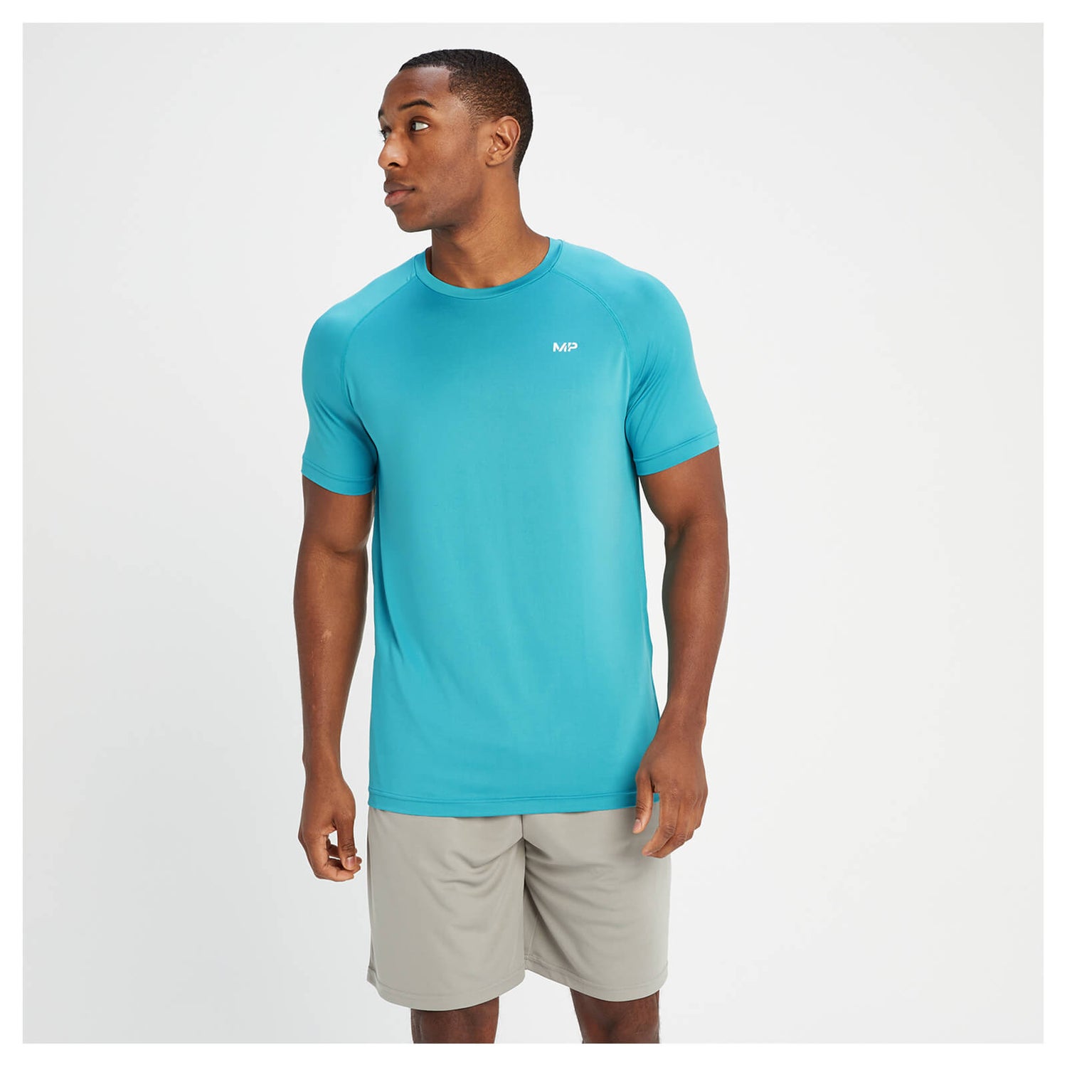MP vīriešu t-krekls ar īsām piedurknēm “Training” — Spilgti gaiši zils