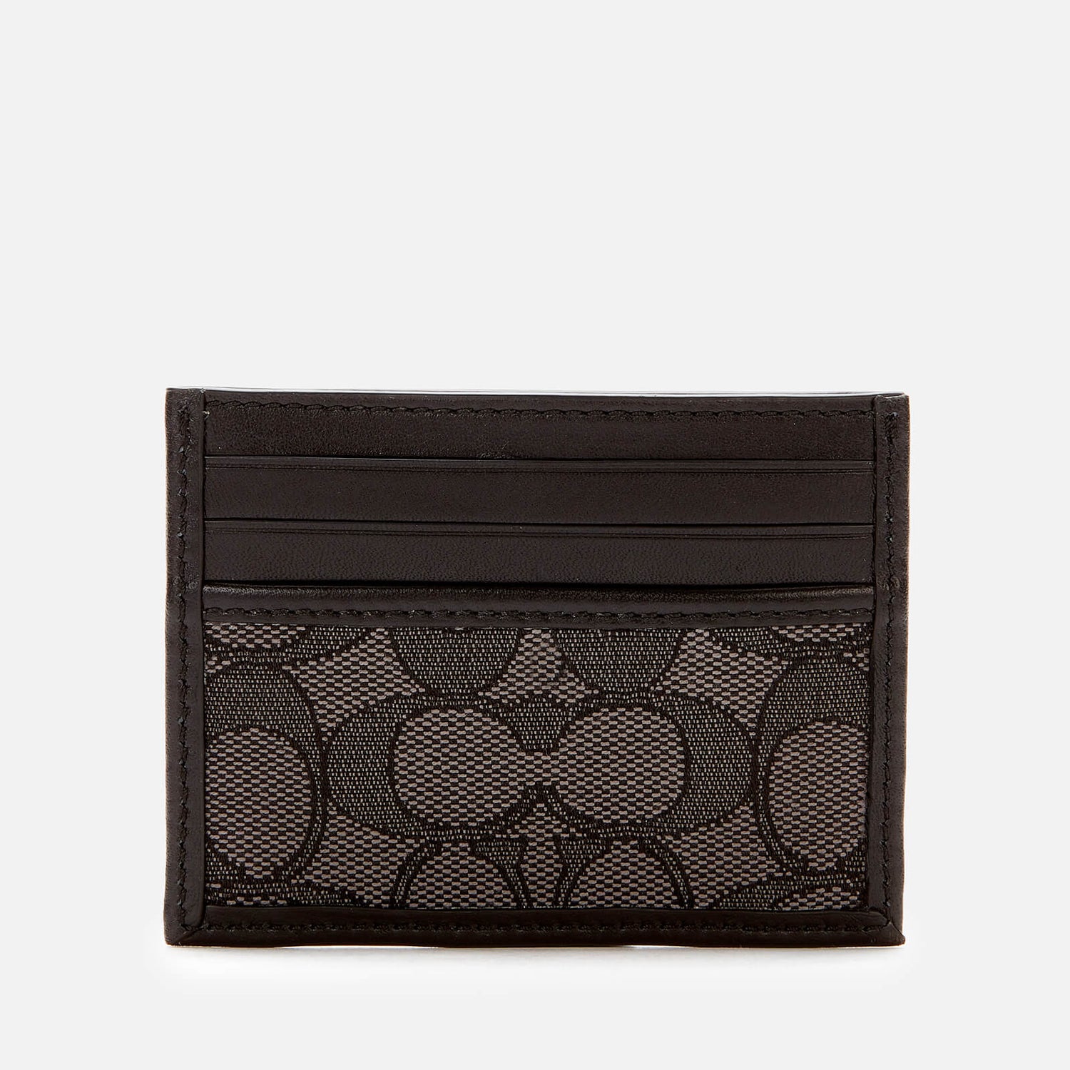 Coach Men's Signature Jacquard Card Case - Smoke/Black