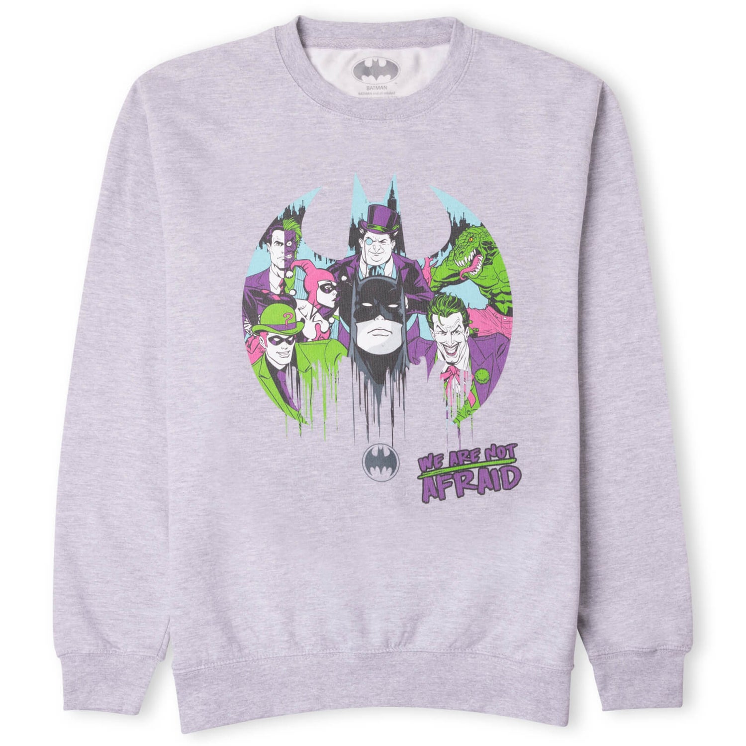 DC Batman We Are Not Afraid Sweatshirt - Grey