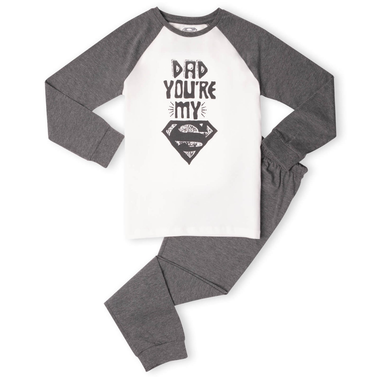 DC Dad You're My Superman Kids' Pyjamas - White/Grey
