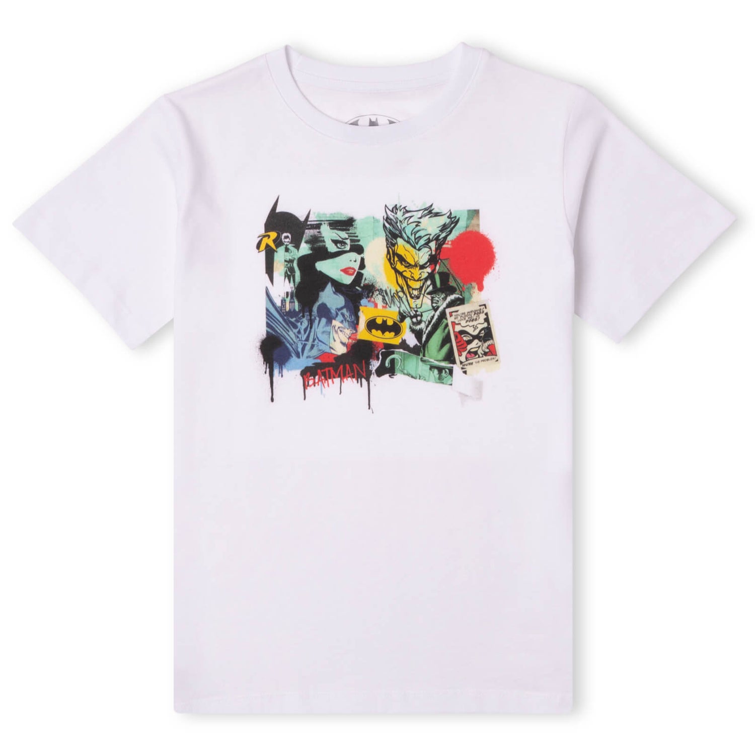 DC Batman Collage Kids' T-Shirt - White