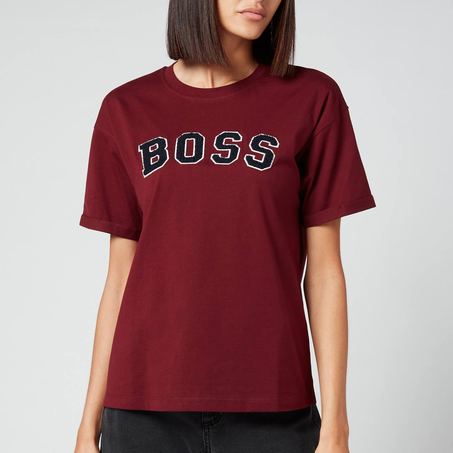 BOSS Women's C_Evarsy T-Shirt - Dark Red