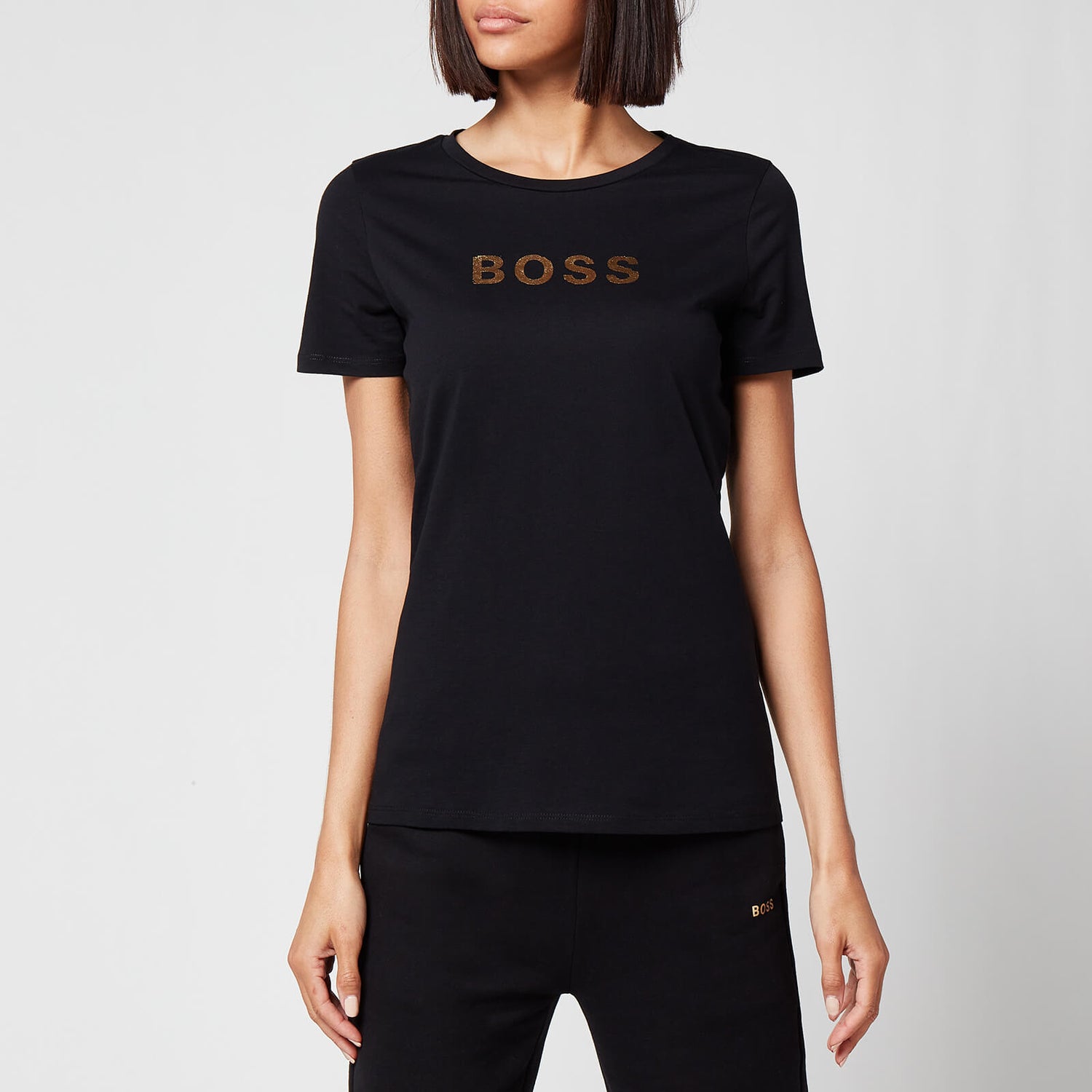 BOSS Women's Elogo Gold T-Shirt - Black
