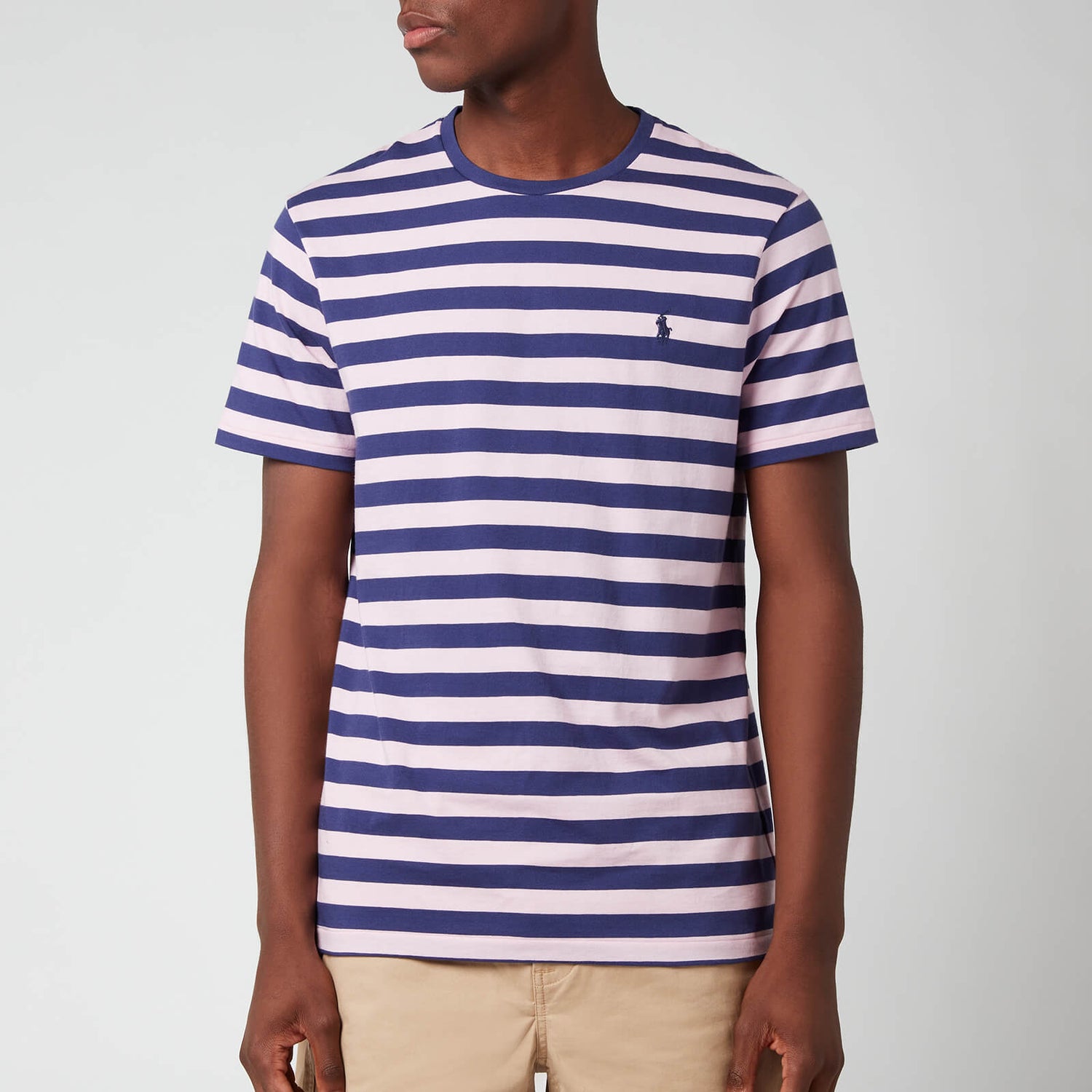 Polo Ralph Lauren Men's Jersey Stripe T-Shirt - Boathouse Navy/Garden Pink - M
