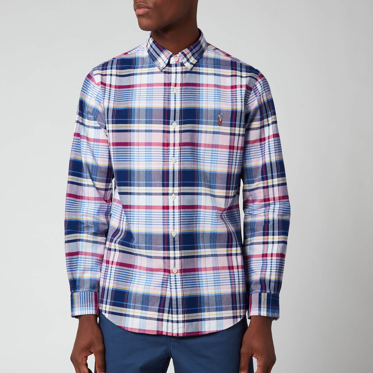 Polo Ralph Lauren Men's Slim Fit Yard Dyed Oxford Check Shirt - Pink/Blue Multi - S