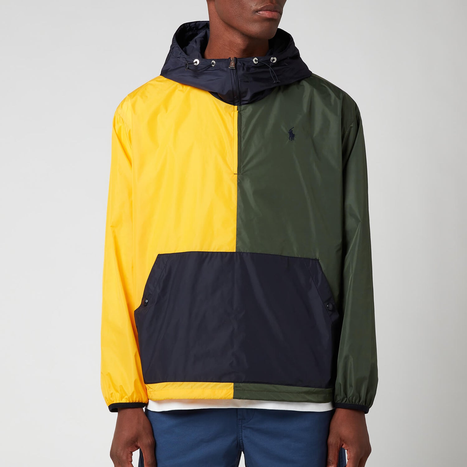 Polo Ralph Lauren Men's Eastport Pullover Jacket - Army/Slicker Yellow - XL