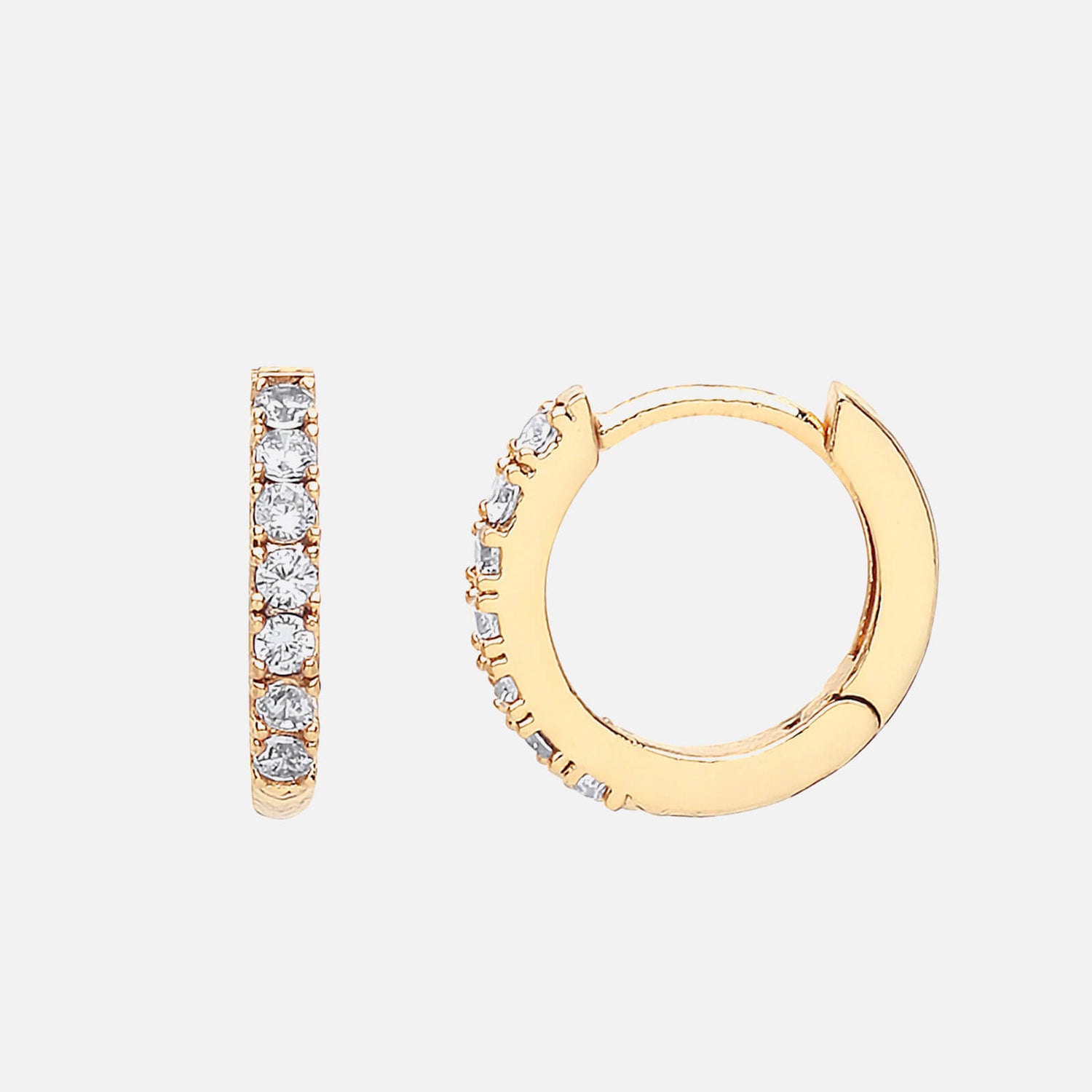 Estella Bartlett Women's Pave Set Hoop Earrings with White CZ- Gold Plated/NP