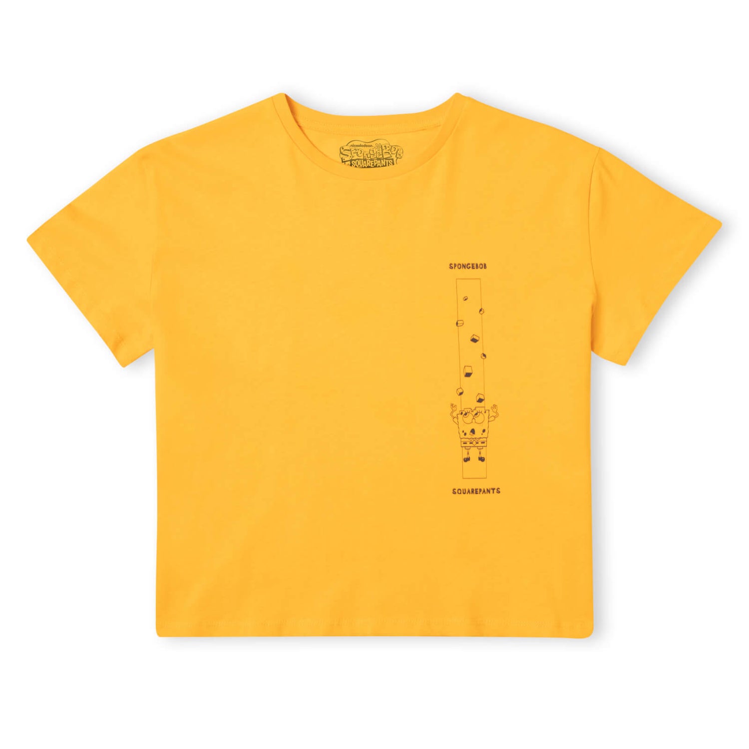 Spongebob Squarepants Fragmented Spongebob Women's Cropped T-Shirt - Mustard