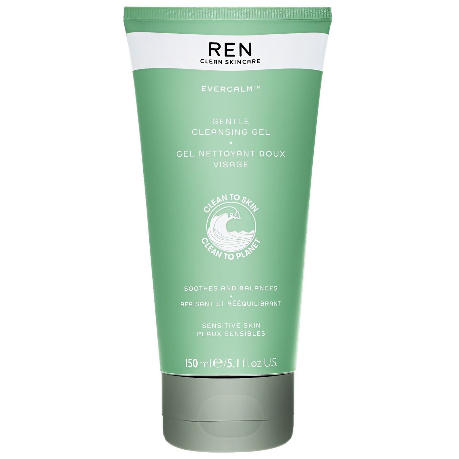 5.1 allbeauty Face Clean 150ml REN Skincare Cleansing Gel Gentle - Evercalm fl.oz. /