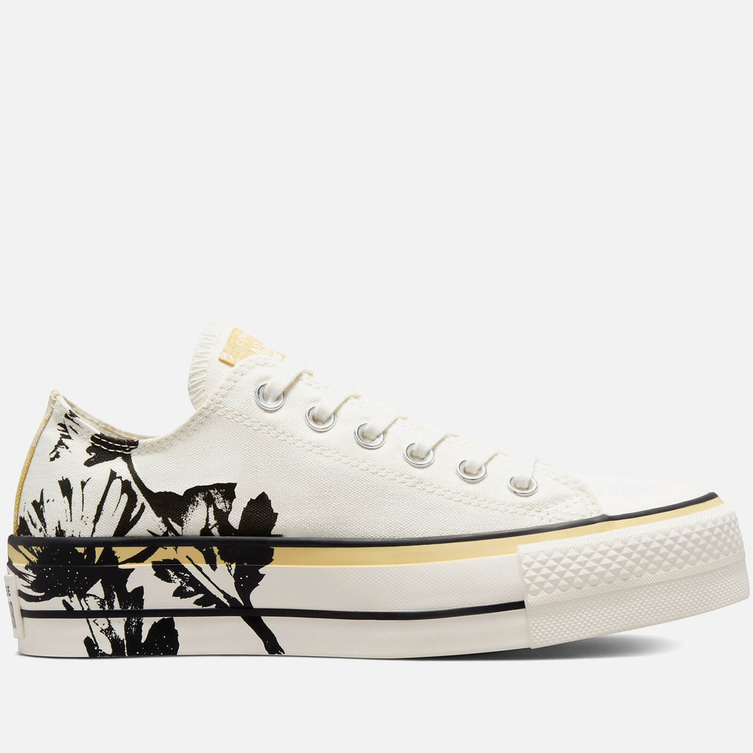 Converse Women's Chuck Taylor All Star Hybrid Floral Lift Ox Trainers - Egret/Saturn Gold/Black