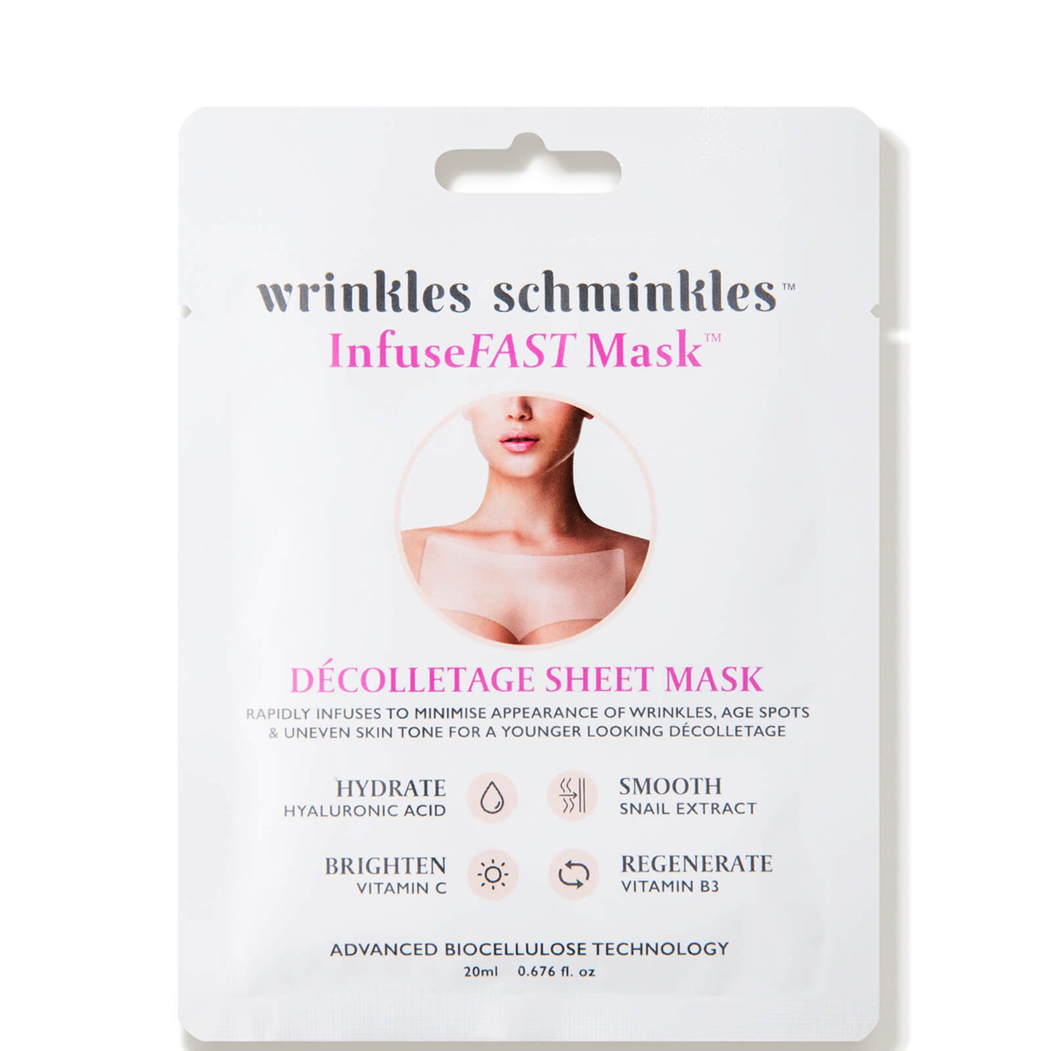 Wrinkles Schminkles InfuseFAST Decolletage Sheet Mask 1count