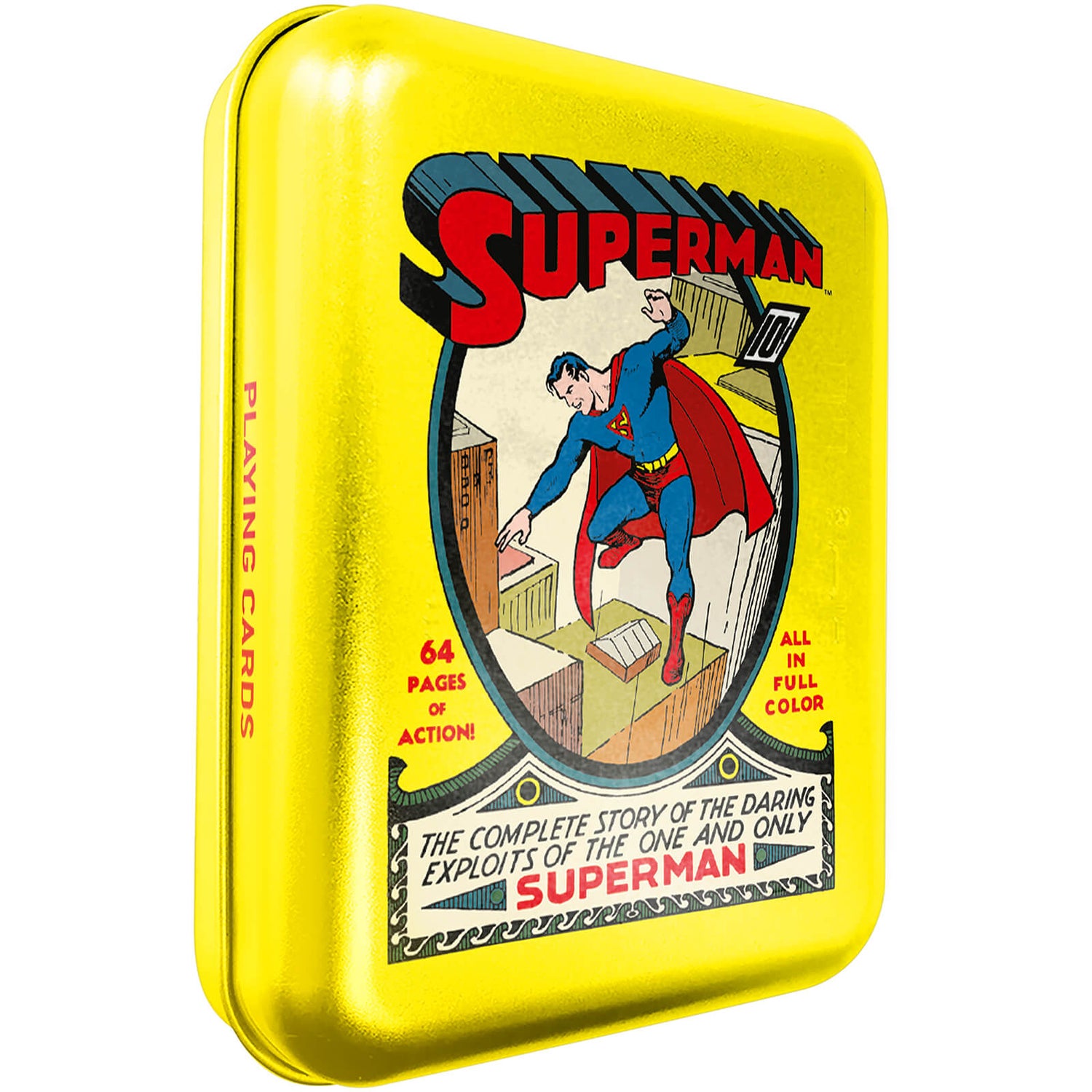 DC Superman Spielkarten & Dose in Gelb für Sammler
