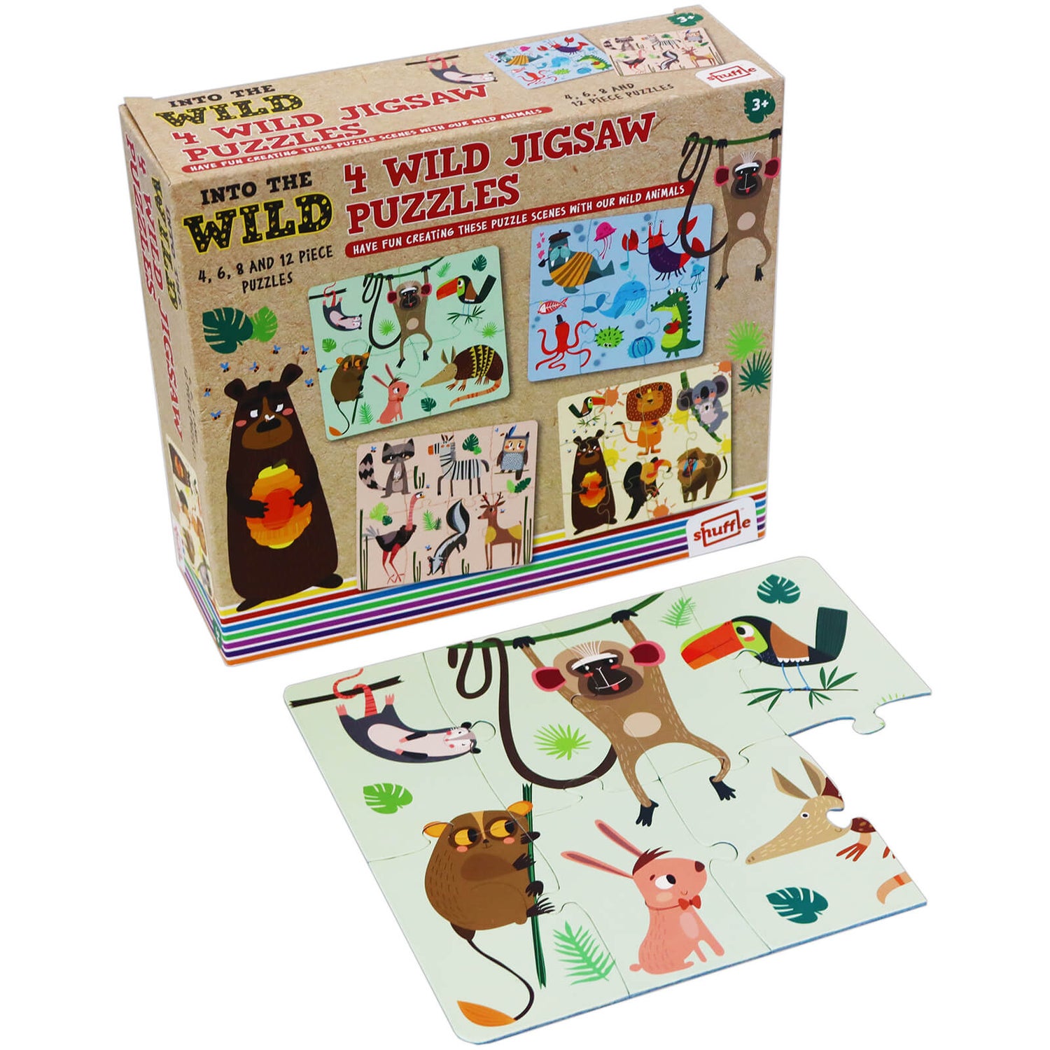 Shuffle - Into the Wild - 4 in 1 Jigsaw Puzzles