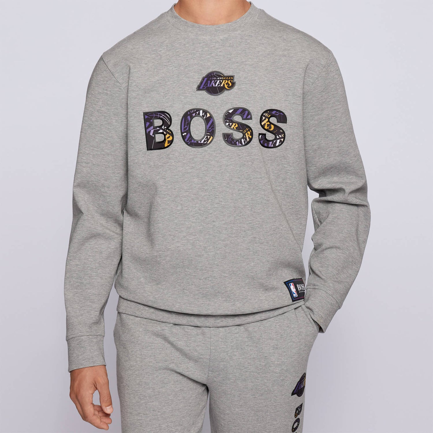 BOSS X NBA Men's Lakers Crewneck Sweatshirt - Medium Grey - M
