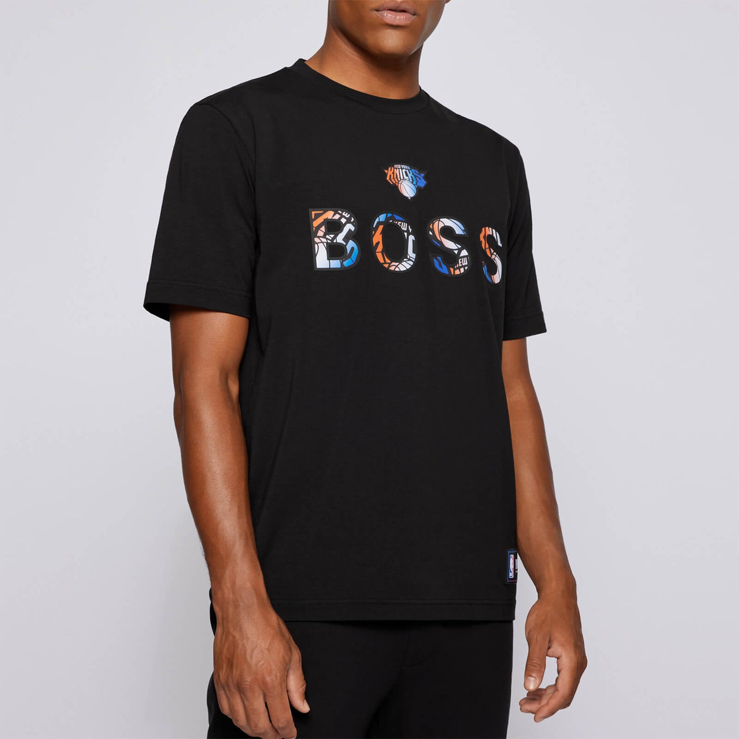 BOSS X NBA Men's Knicks Crewneck T-Shirt - Black - S