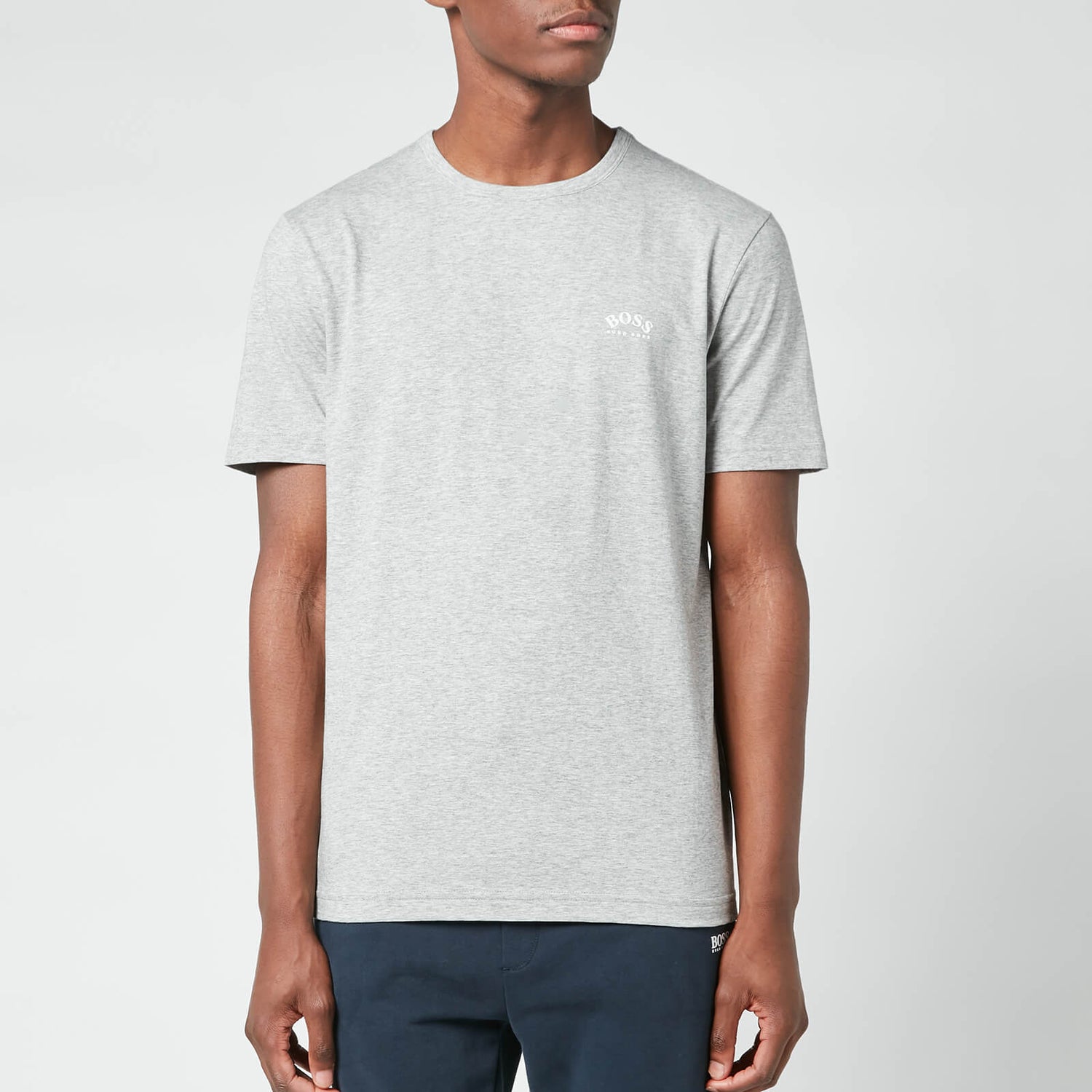 BOSS Athleisure Men's Curved Logo T-Shirt - Open Grey
