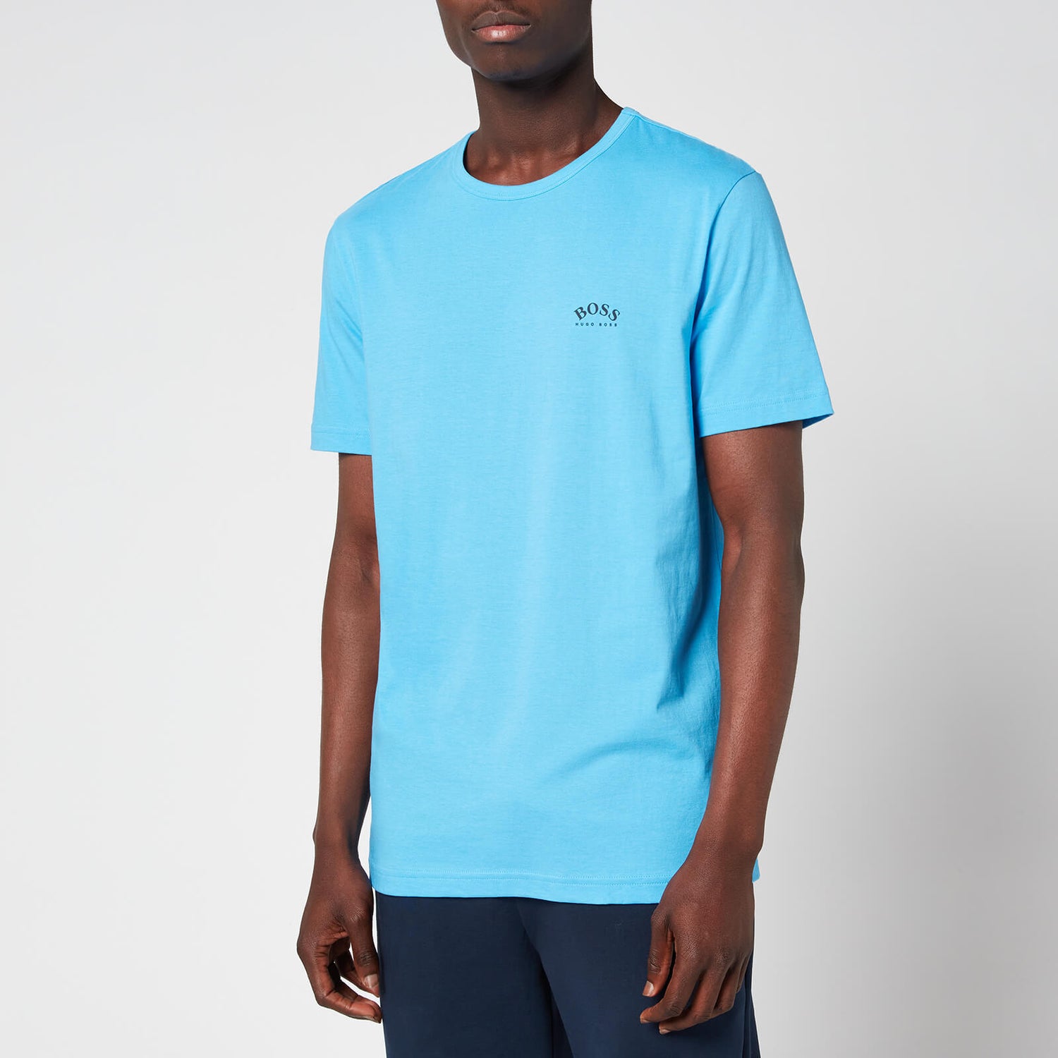BOSS Athleisure Men's Curved Logo T-Shirt - Open Blue