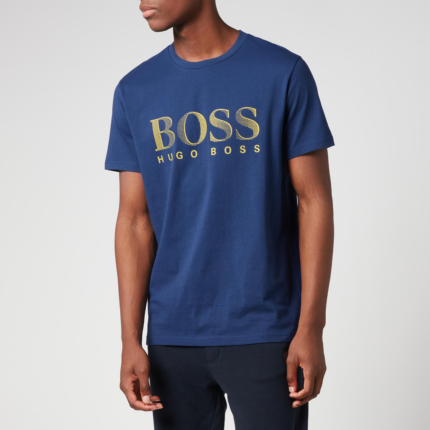 BOSS Bodywear Men's Relaxed Fit Upf 50+ T-Shirt - Dark Blue