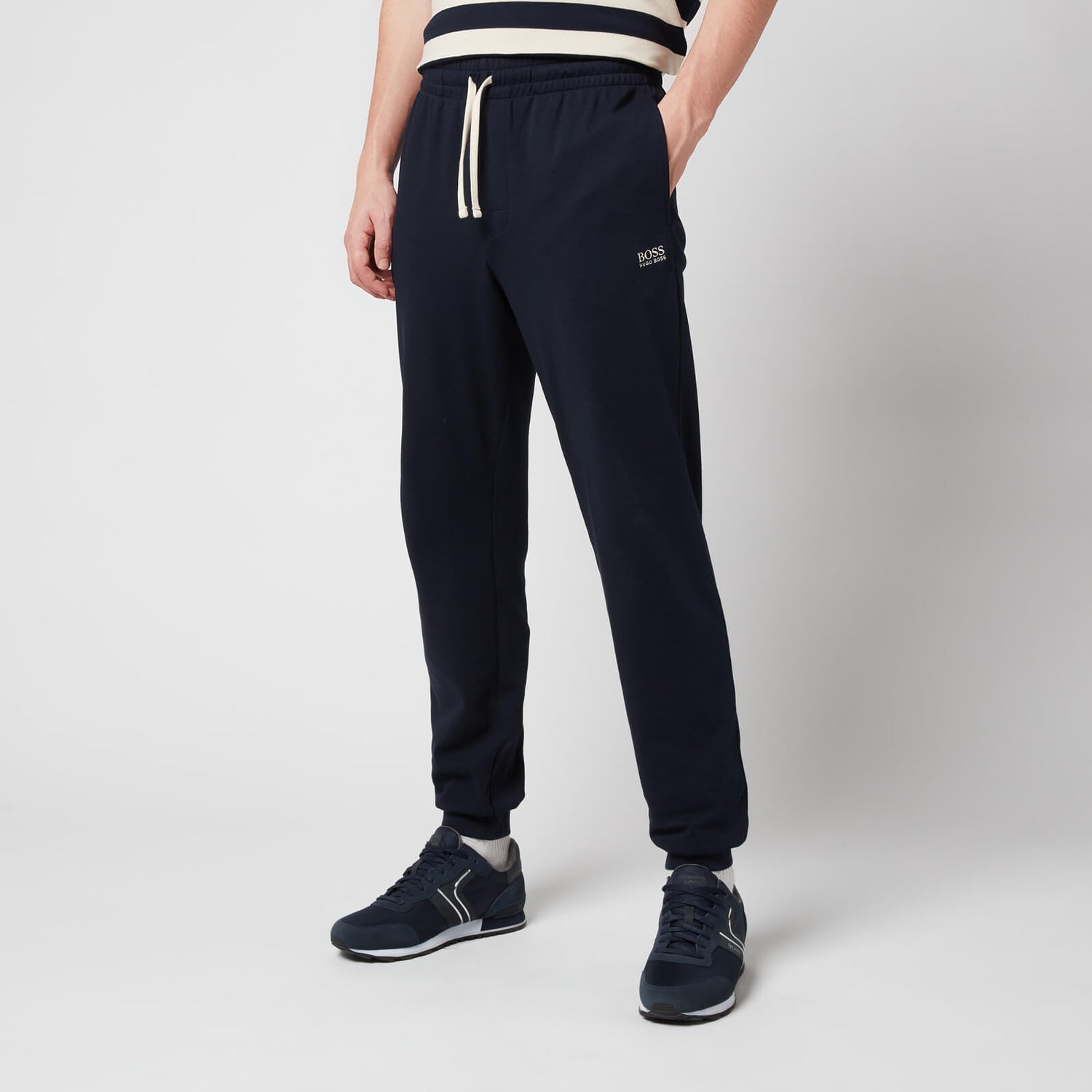 BOSS Bodywear Men's Stripe Jogging Bottoms - Dark Blue