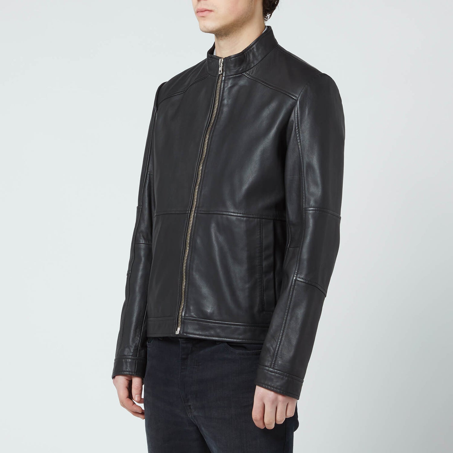 HUGO Men's Lokis Leather Jacket - Black