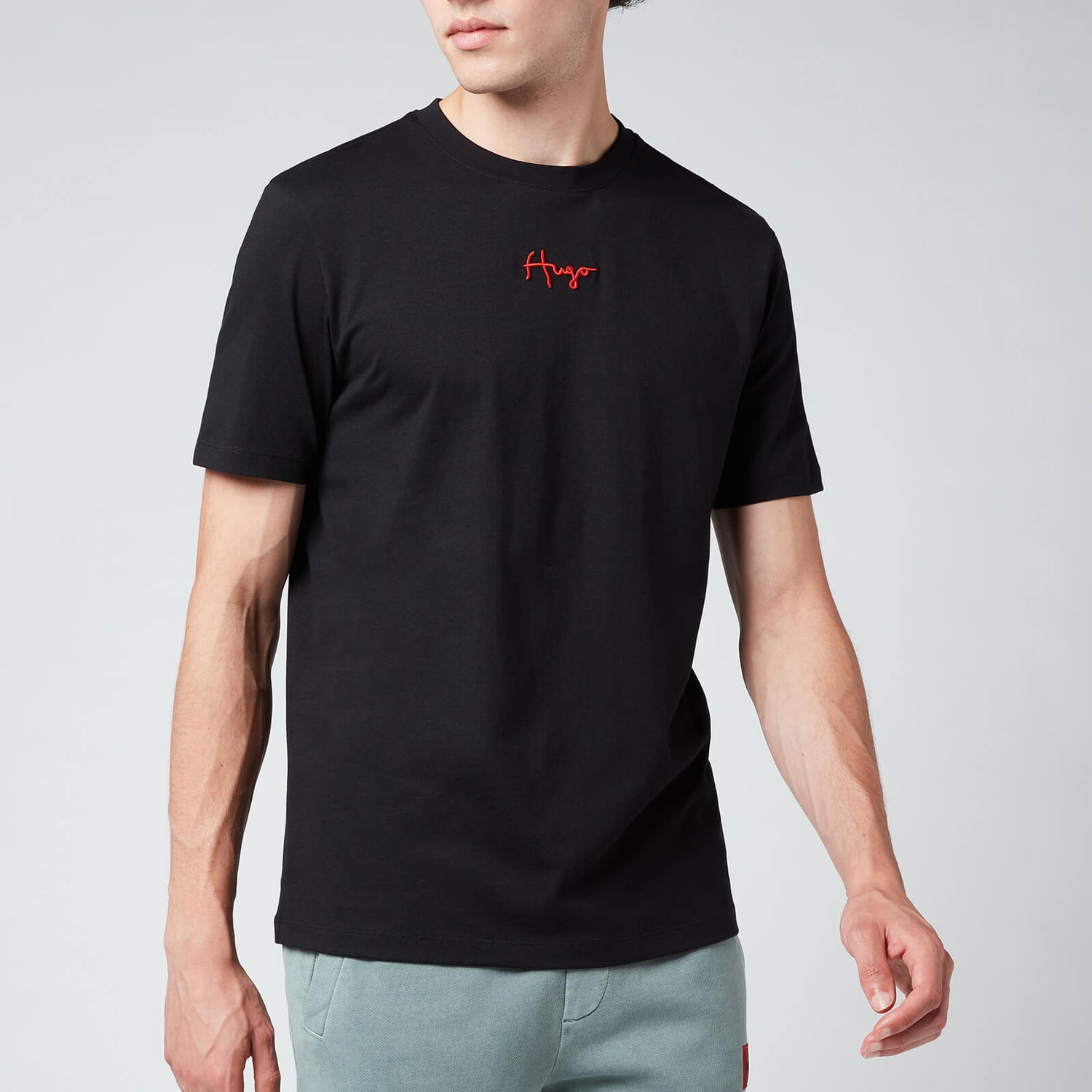 HUGO Men's Signature Logo Crewneck T-Shirt - Black