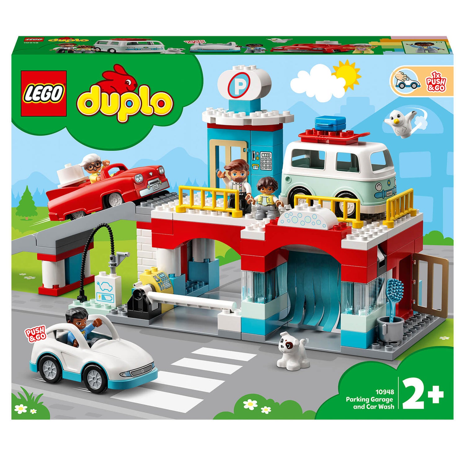 LEGO DUPLO Stad Parkeergarage en Autowasplaats Set (10948)