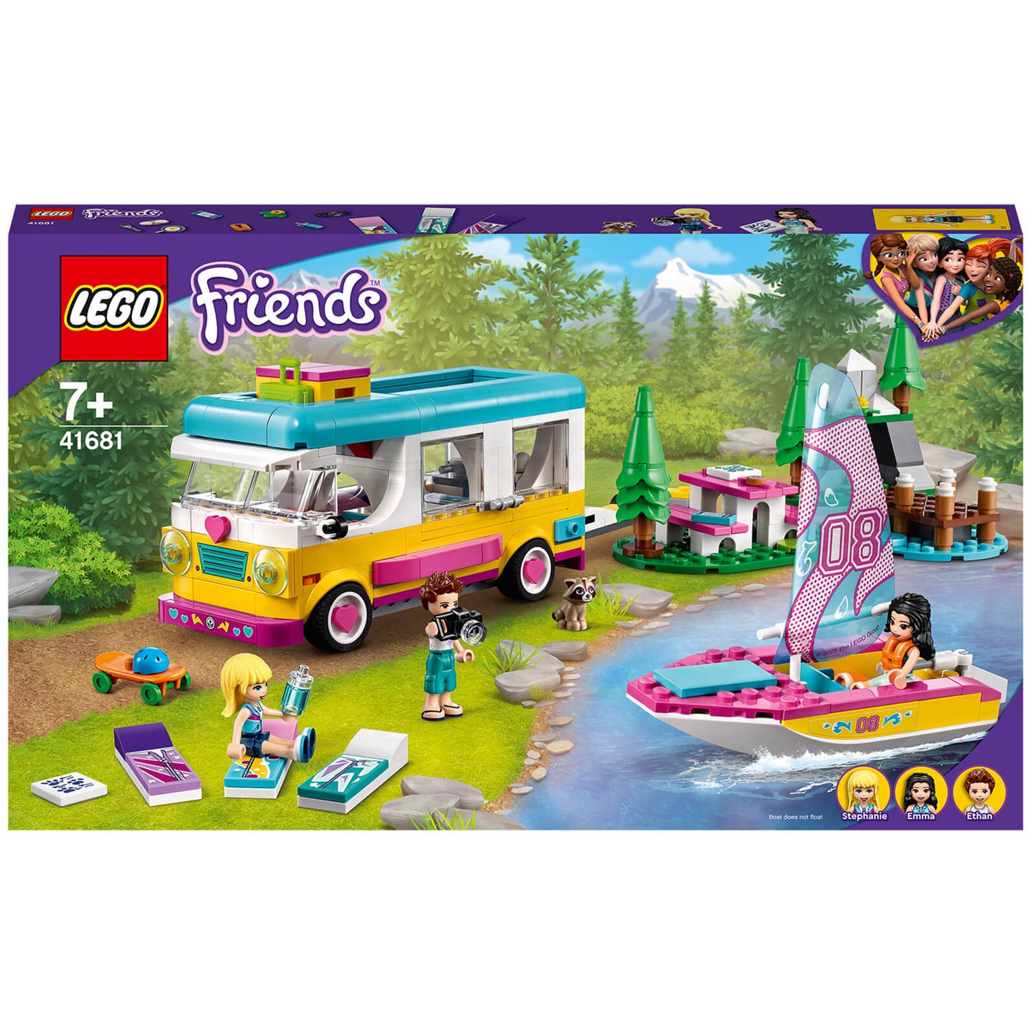 LEGO Vrienden Bos Camper Bestelwagen en Zeilboot Set (41681)
