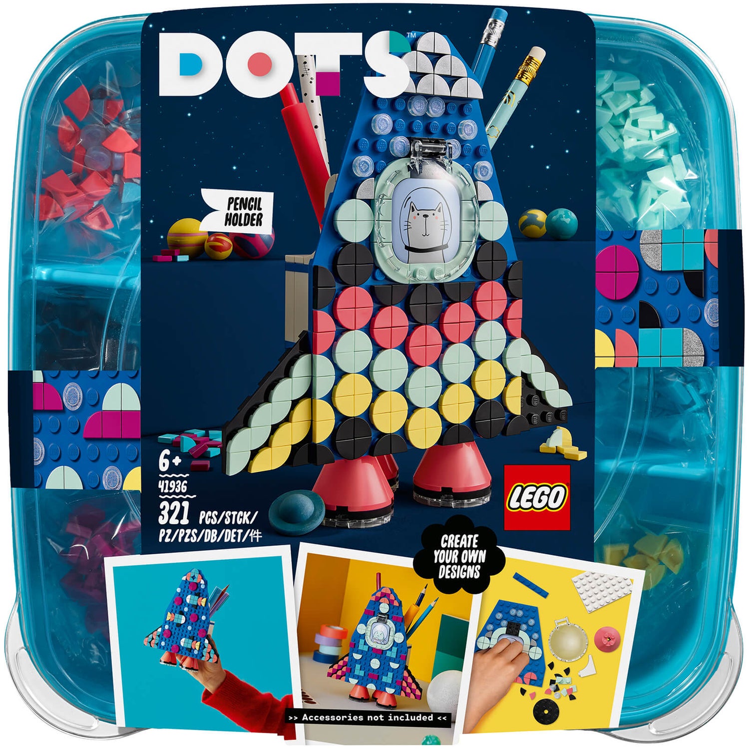 LEGO DOTS: Pencil Holder Room Dcor Kids Craft Set (41936)