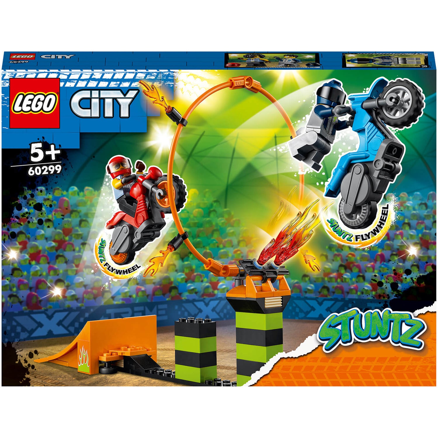 LEGO City: Le Spectacle des Cascadeurs, Moto Jouet pour Garçon et Fille +5 ans(60299)