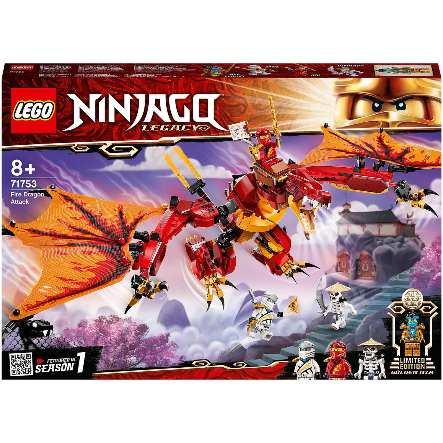 LEGO NINJAGO: Legacy Fire Dragon Attack Ninja Toy Set (71753) Toys - Zavvi  UK