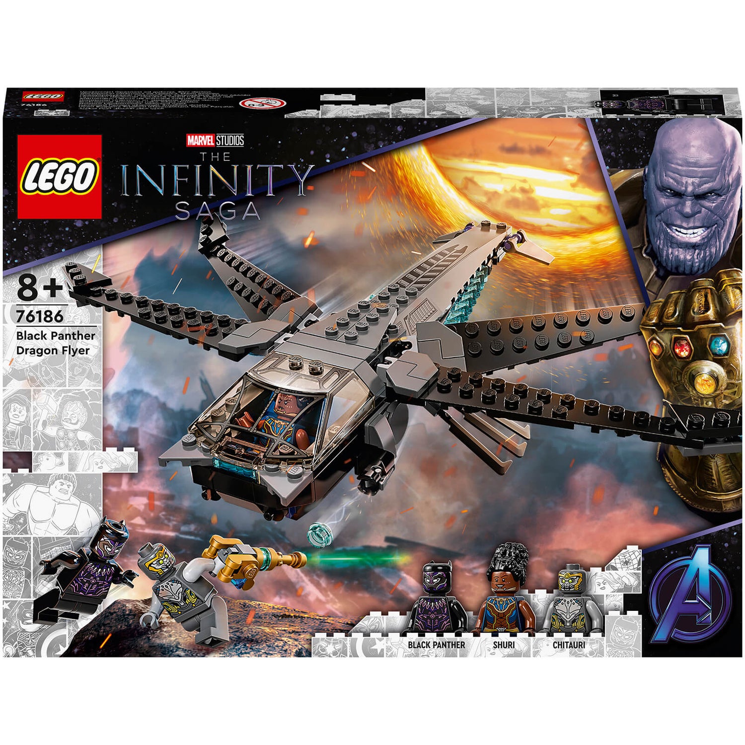 LEGO Marvel Black Panther Dragon Flyer Buildable Toy (76186)