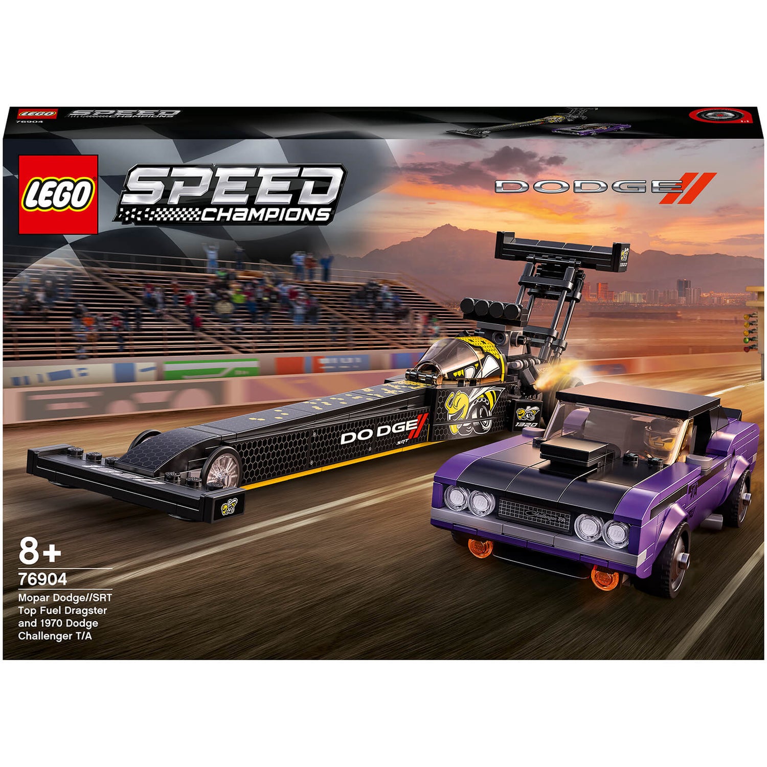 LEGO Speed Champions Dodge Challenger Mopar SRT Dragster Toy (76904)