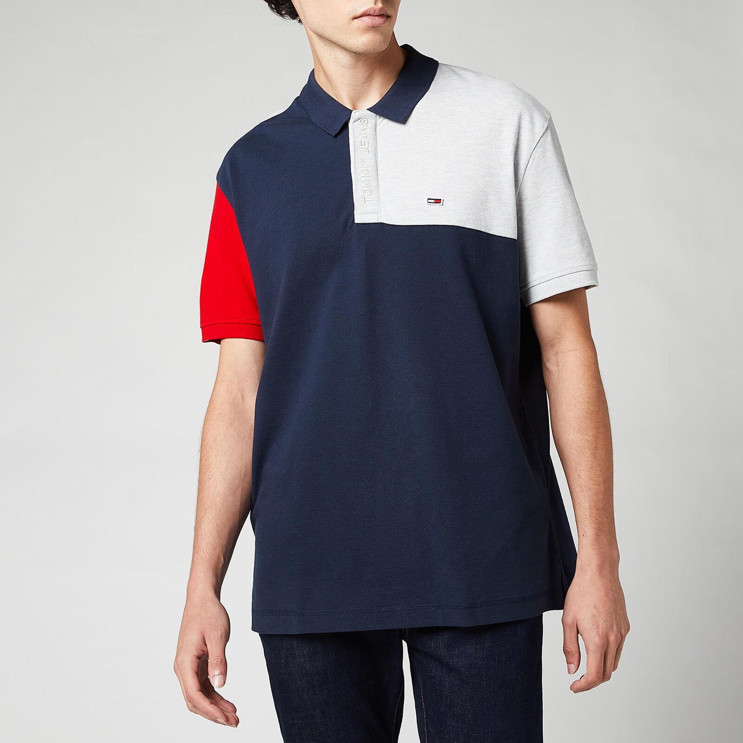 Tommy Jeans Men's Colorblock Polo Shirt - Twilight Navy/Multi