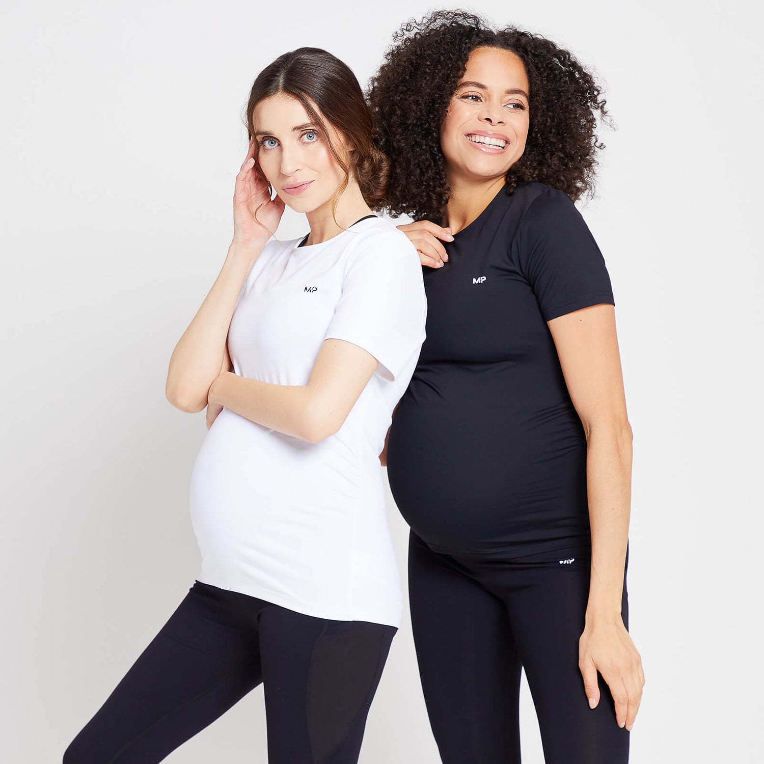 MP Women's Power Maternity Short Sleeve Top Multipack - Black/White - XXS