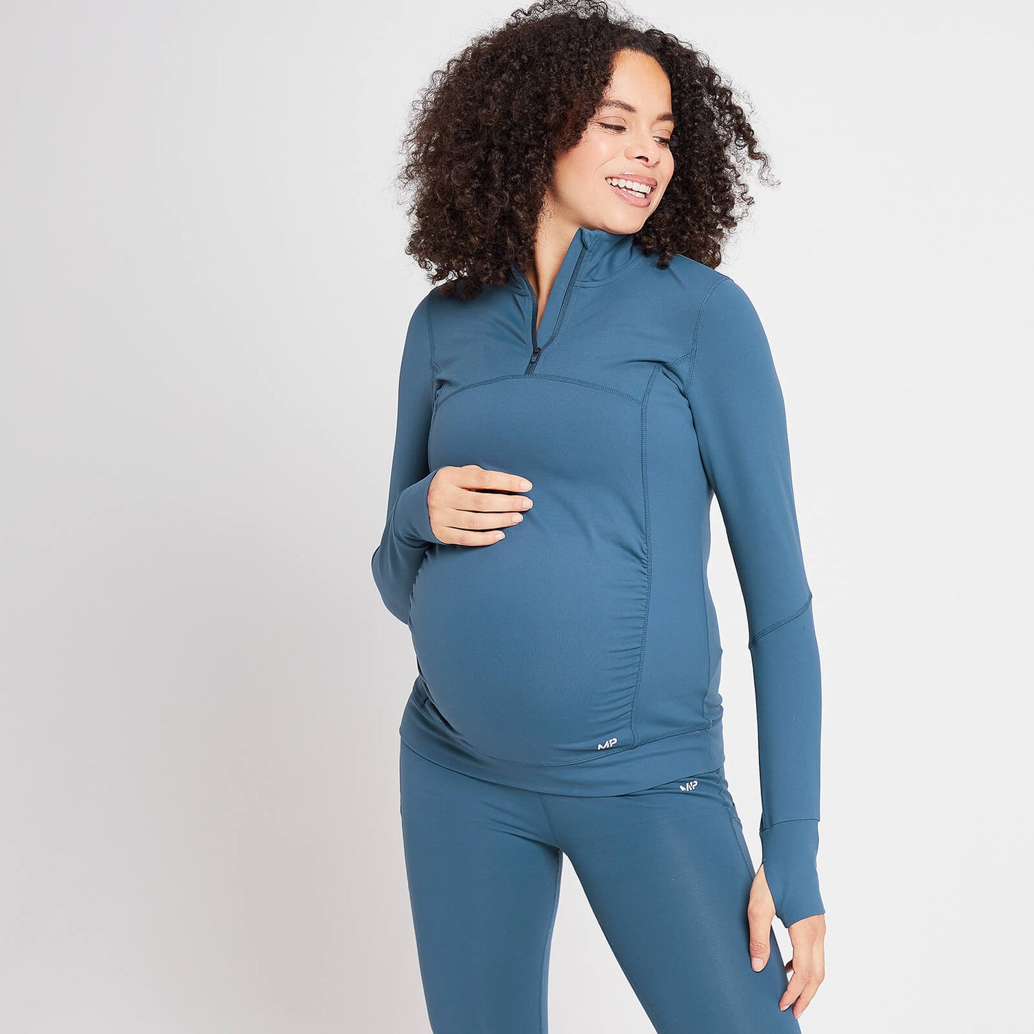 Γυναικείο Τοπ Εγκυμοσύνης MP Power Με Φερμουάρ 1/4 - Dust Blue - XS