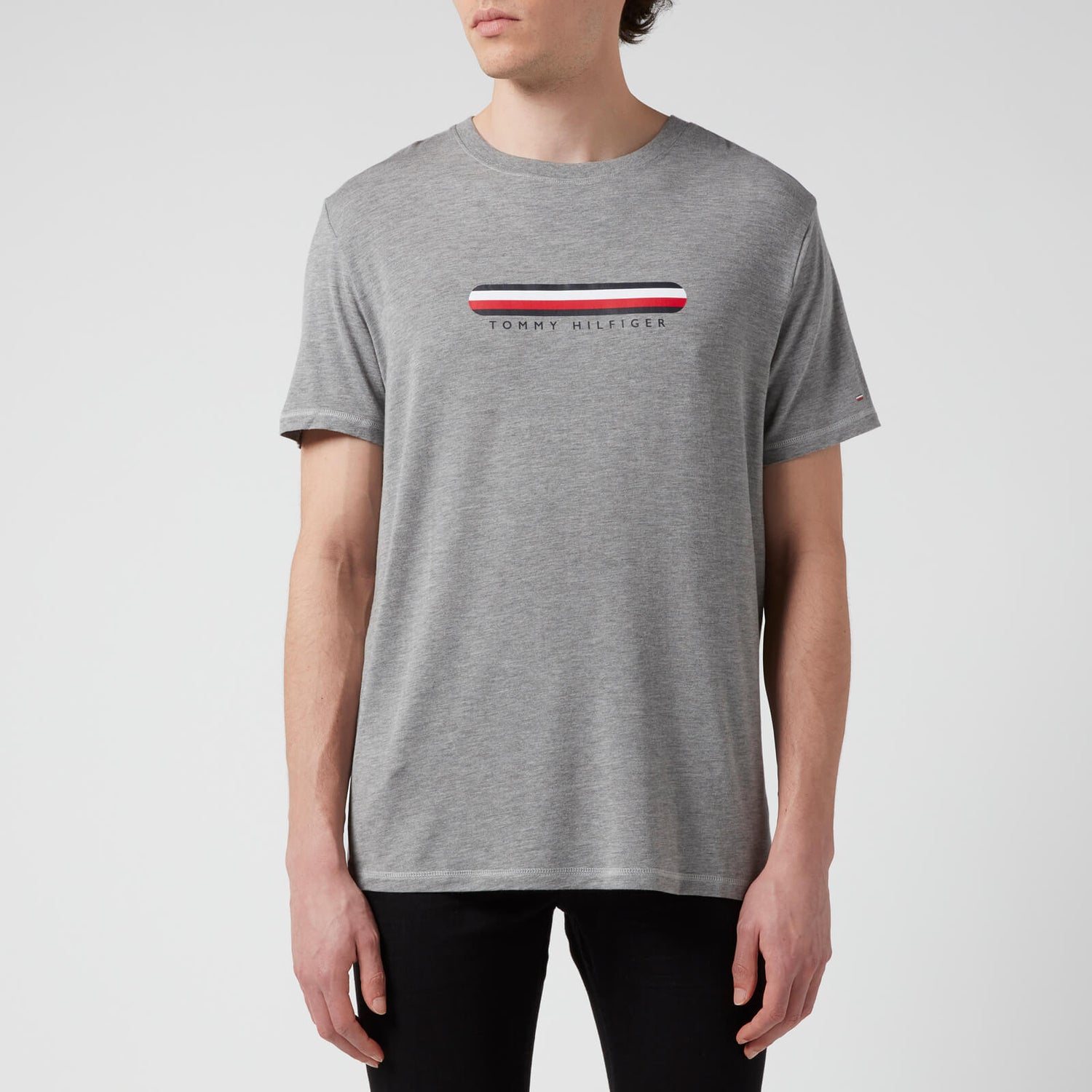 Tommy Hilfiger Men's Centre Logo Crewneck T-Shirt - Medium Grey Heather - M