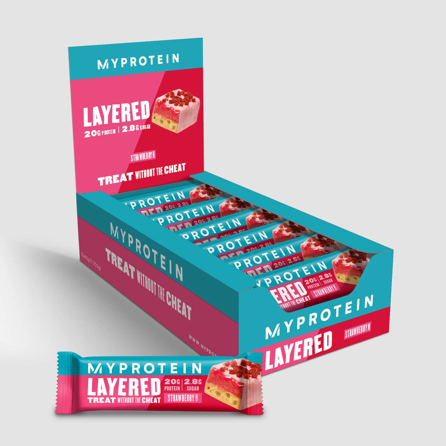6 Layer Proteinriegel - 12 x 60 - Erdbeere