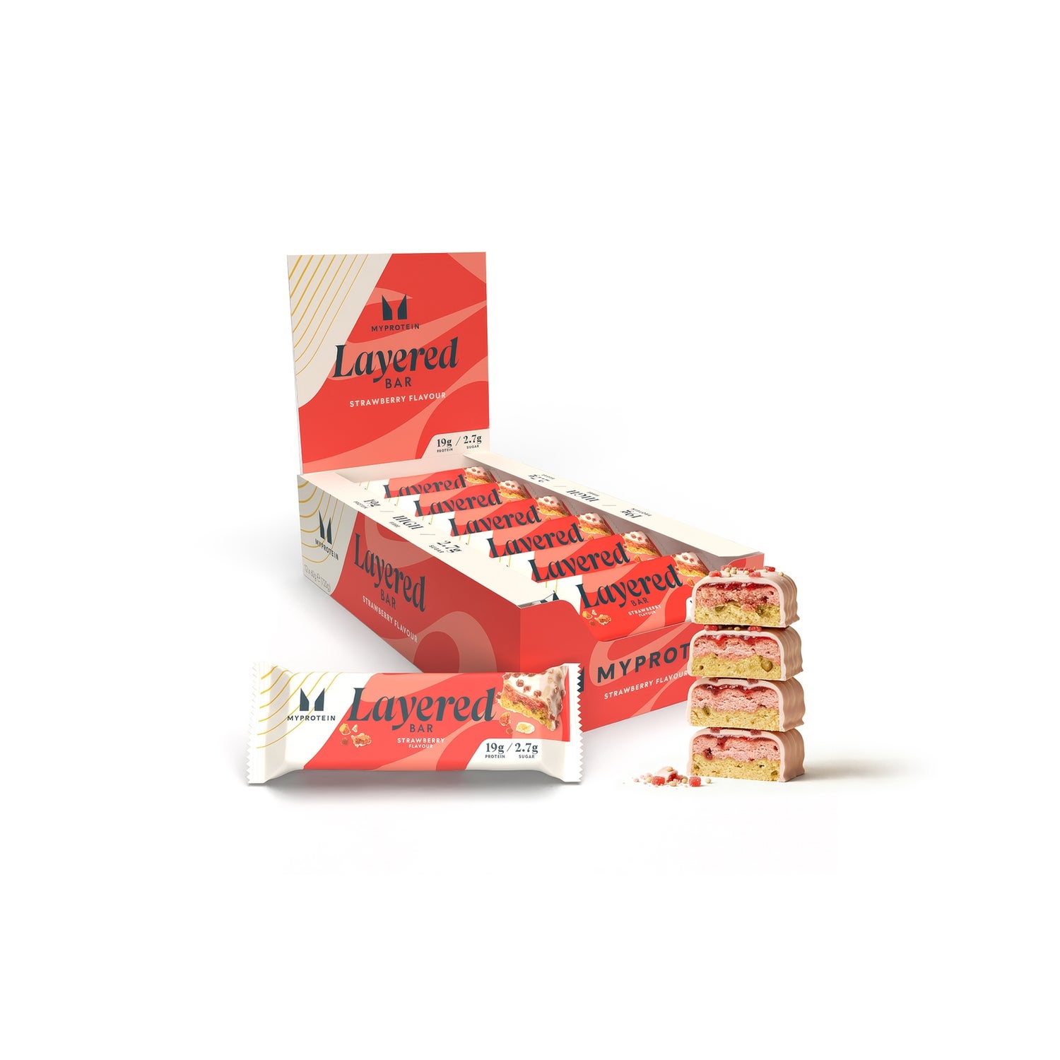 Layered Protein Bar - 12 x 60g - Strawberry