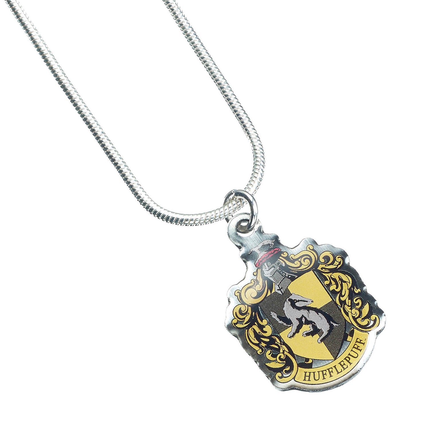 Harry Potter Hufflepuff Crest Slider Necklace - Silver