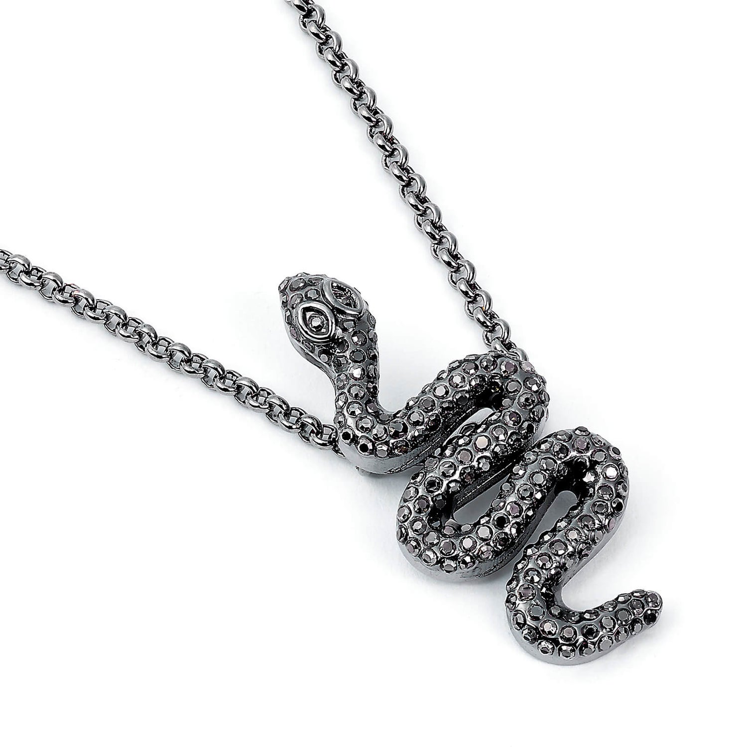 Harry Potter Nagini Black Crystal Pendant Necklace on a Black Suede Choker - Black