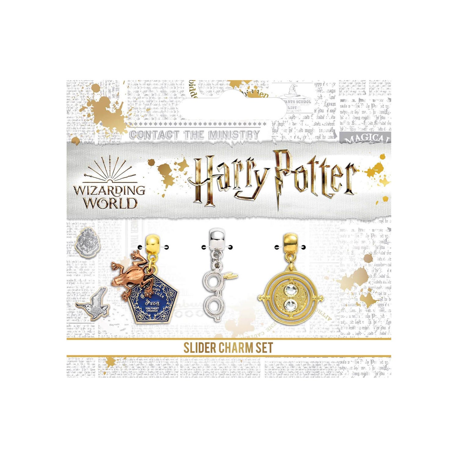 Harry Potter Charm Set - Chocolate Frog, Glasses & Lightning Bolt, Time Turner - Silver