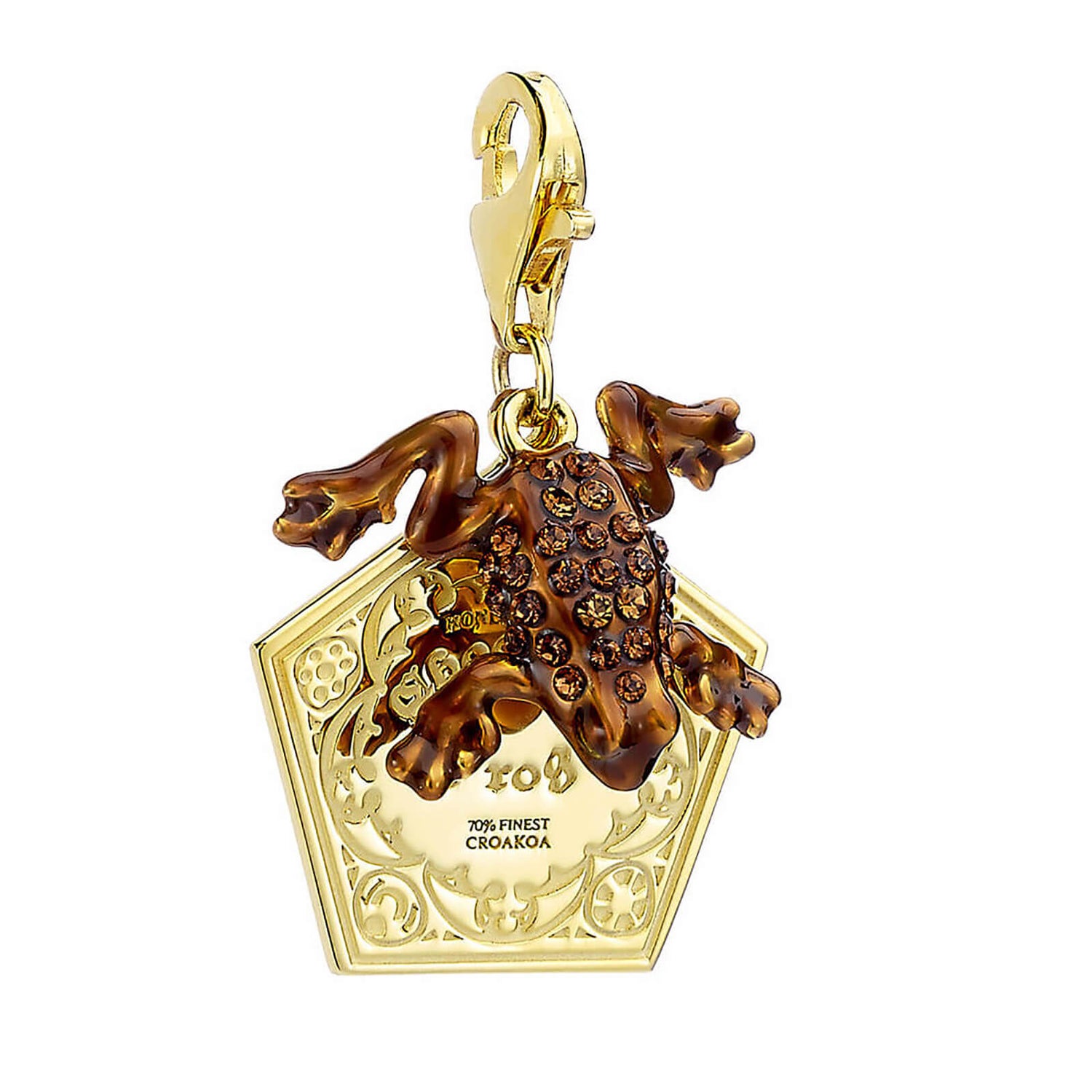 Harry Potter Chocolate Frog Slider Charm Embellished with Crystals - Gold