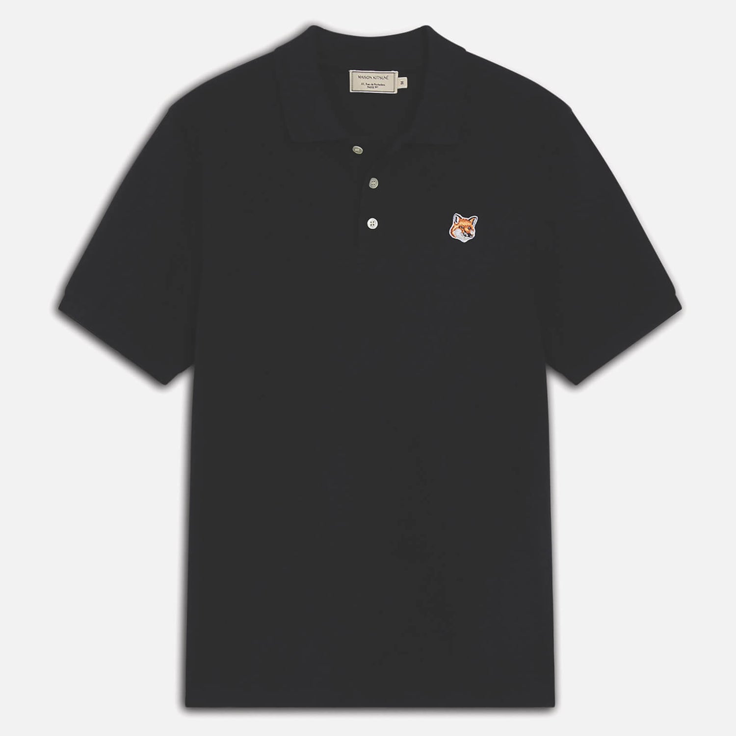Maison Kitsuné Unisex Fox Head Patch Classic Polo Shirt - Black