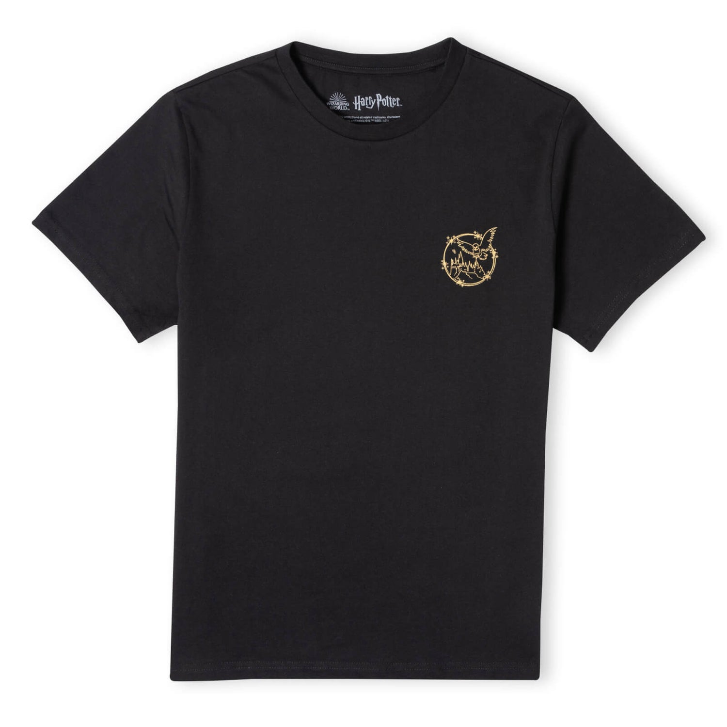 Camiseta con bolsillo estampado metálico de Harry Potter para hombre - Negro